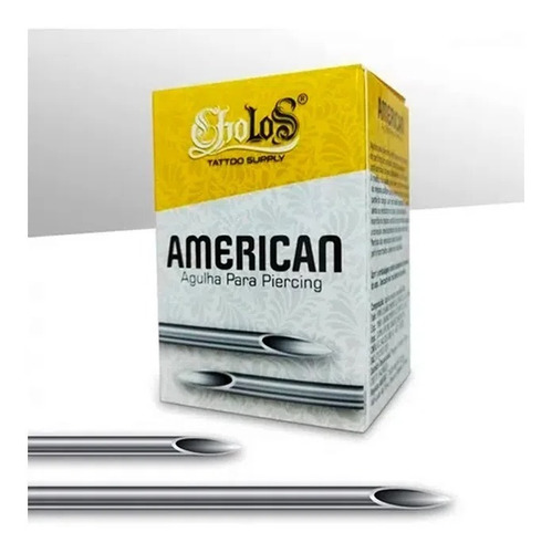 Agulha Americana Perfuração Body Piercing-20 Und 14g-16g-18g