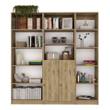 Combo De Tres Bibliotecas Home Eco, Color Macadamia