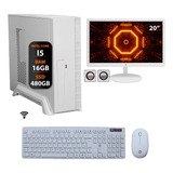 Computador Completo Slim Core I5 16gb 480gb Monitor20 Branco