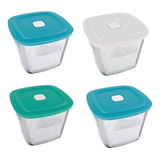 Kit 4 Potes Tupperware Marinex 1 Litro Vidro C/ Tampa Nadir