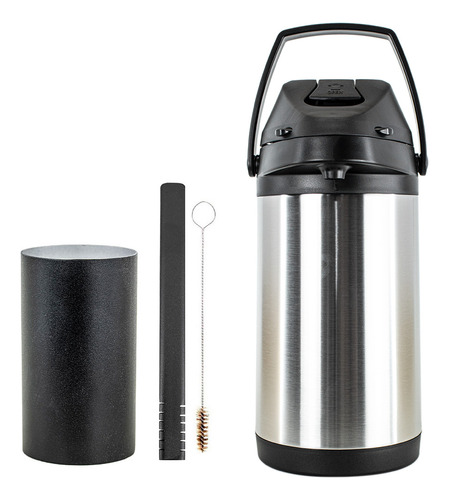 Kit Tereré Copo Bomba Garrafa Termica 4l Inox Preto Modelos