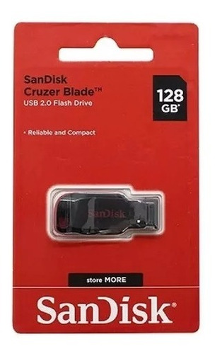 Pendrive Sandisk Cruzer Blade 128gb Usb 2.0 Original Com Nf 