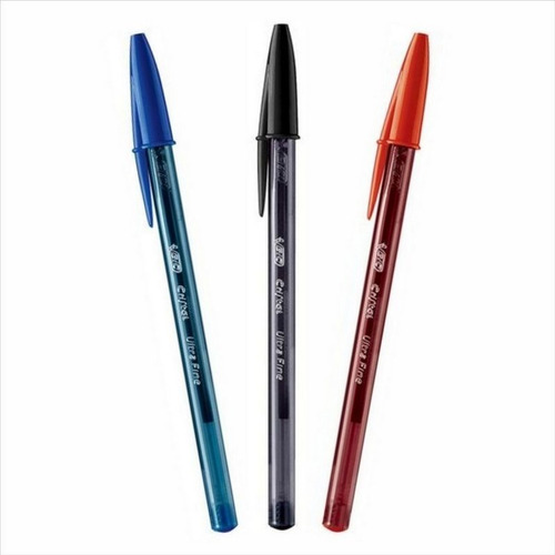 Caneta Bic Cristal Ultra Fina - Kit C/ 6 Un. 