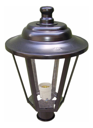 Farol Exterior Poste 1 Luz + Adaptador Para Columna