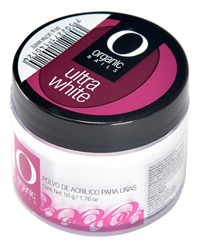 Polvo Acrílico Acrylic Powder Ultra White 50g Organic Nails