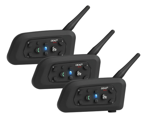 Intercomunicador Ejeas V6 Pro 1200mts Bluetooth Pack X3