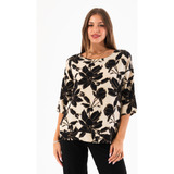 Blusa Fibrana Estampada Manga 3/4 Lina