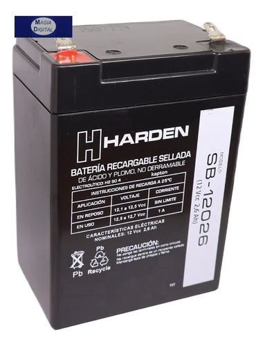 Bateria Recargable Sellada Harden Sb-12026 12volts 2.6ampere
