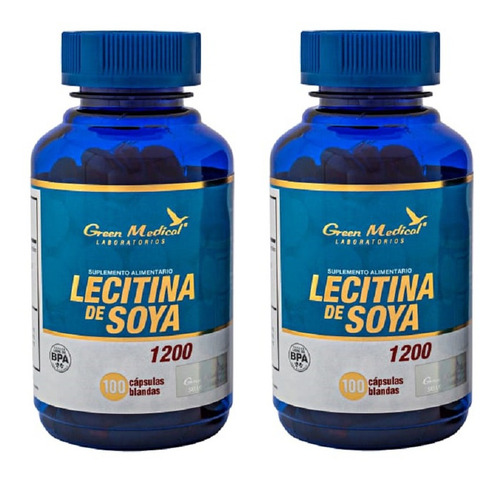 Lecitina De Soya 2 Frasco 200 Cap 1200mg. Elimina Colesterol Sabor 2 Frascos / 200 Capsulas