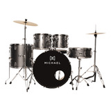 Bateria Acústica Michael Dmt222 Bumbo 22 Dark Gray Completa