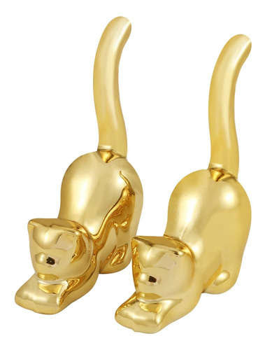 Minicatos Dorados De Decoración De Gatos, Estatuas De Animal