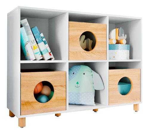 Estante Sognare Con Cajas Blanca - Kidscool