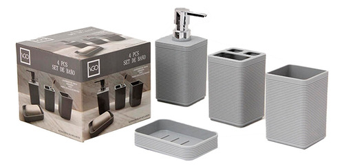 Set Accesorio Baño Organizador Dispenser Jabonera Vaso X4