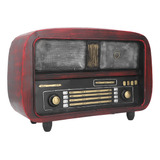 Maqueta De Radio Vintage Roja Hecha A Mano Para Escritorio P