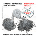 Rede Fio 50 Redinha Pesca Pronta 15m Malha 12cm 60mm 1,92m