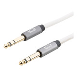 Cabo Cor Branca 1m P10 Stereo 6.35mm - P10 Stereo 6.35mm Trs