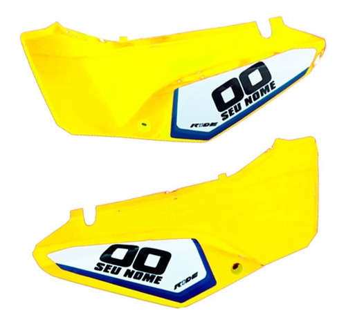 Laterais Ride Tornado Biker Amarelo Com Adesivos