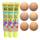 12 Base Matte Hidratante Alta Cobertura Max Love Atacado 