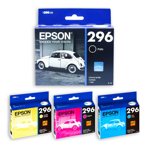 Kit 4 Cartucho Original Epson Para Xp231 Xp241 Xp431 296