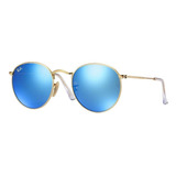 Ray-ban Rb3447 P 112/4l Round Metal Polarizado Azul