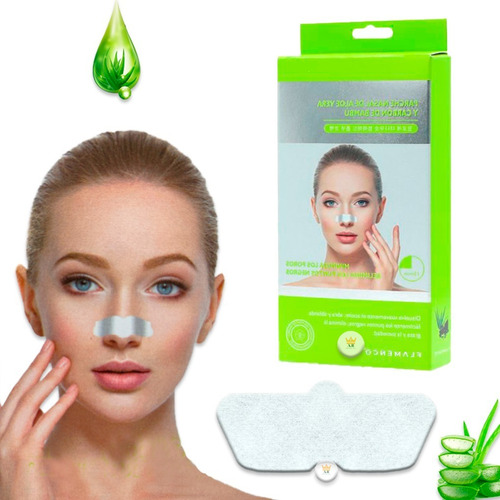 Mascarilla Nasal Elimina Puntos Negros Parche Aloe Vera X10