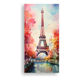 25x50cm Lienzo Innovador Torre Eiffel Vívida Bastidor Mader