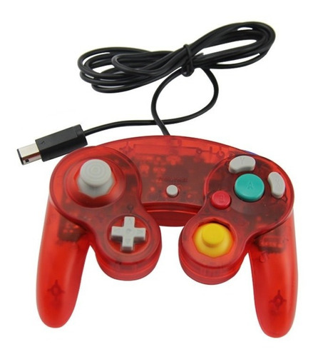 Control Genérico Compatible Con Gamecube Transparente Rojo  