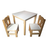 Juego De Mesa Con 2 Sillas De Madera Para Niños/ Infantil