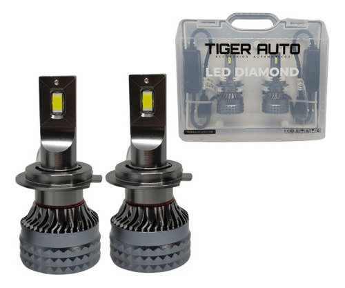 Par Lâmpadas Farol Ultra Led Diamond Tiger Auto 6500k