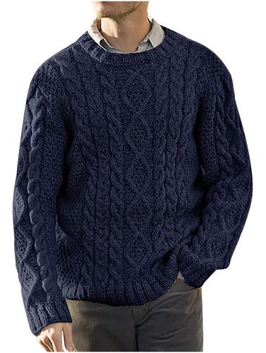 I Sweater Hombre Cuello Redondo Invierno Cálido Exterior Lon
