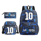 Conjunto De Mochilas Unissex De 3 Peças Lionel Messi 10,