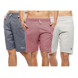 Lote 5 Bermudas Masculina Malha Moletinho Verão Com Bolso 