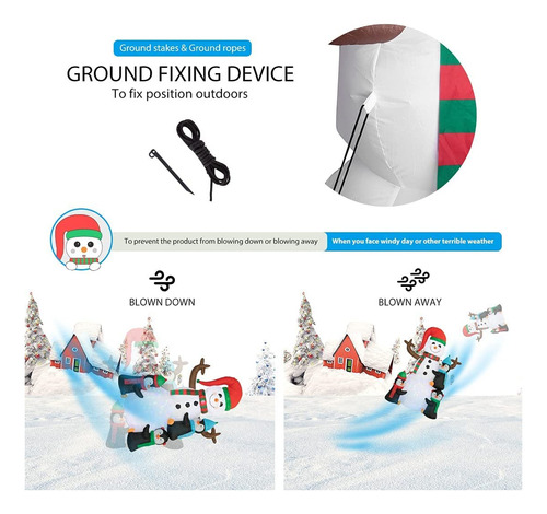 Vivohome Muñeco De Nieve Y Pingüinos Inflables De Navidad De