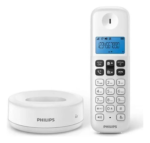 2 Teléfonos Inalámbricos Philips  D1311w/77  - Color Blanco