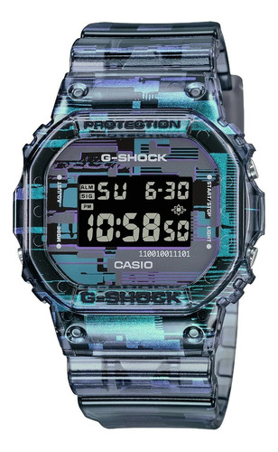 Reloj Casio G-shock Para Caballero Color De La Correa Azul/lila Color Del Bisel Azul/lila Color Del Fondo Negro