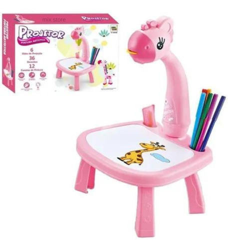 Mesa De Desenho Projetora Infantil Kit Com 36 Desenhos 