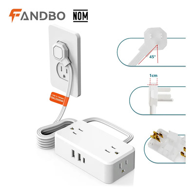 Fandbo 7 En 1 Regleta Multicontacto Plano Extension Electrica, 1.5m Extension Enchufe Plana Con 4 Salidas Ca Y 3 Puertos Usb (1 Usb C), Conector Multiple Para Hogar, Dorm, Oficina Blanco | MercadoLibre