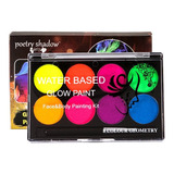 Paleta Arcoiris 8 Colores Para Pintura Corporal Fluorescente