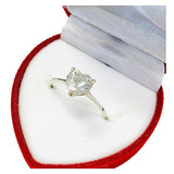 Anillo Solitario Corazon  Plata 925 Ideal Compromiso Ap 267