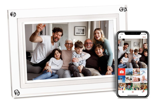 Marco De Fotos Digital Wifi De 10.1 Pulgadas, App Ips Lcd