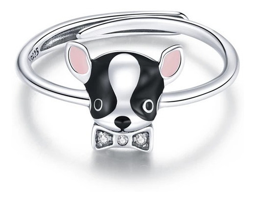 Anillo Chihuahua Ajustable Plata 925 Mujer Joyas 