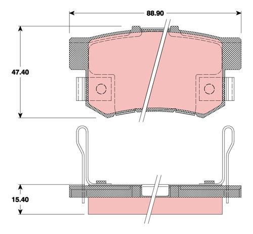 Pastilla Freno Trasera Honda Acura Foto 2