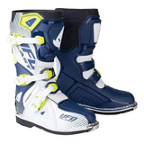 Botas Ufo Typhoon Blanca Con Azul Motocross-enduro En Msp