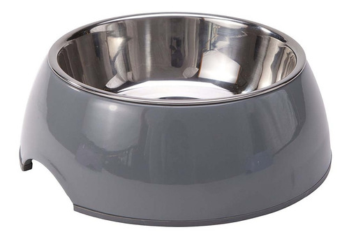 Plato Comedero - Bebedero Perro 2 En 1 Talla L Gris