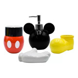 Accesorios Baño Mickey Mouse Juego De Baño De Cerámica 4pz