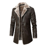 Chaqueta De Cuero Cuello Alto Hombre Pu Polar Traje Negocios