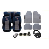 Kit Cinza Capas Bancos Tapetes Pedaleira Volante Palio Edx