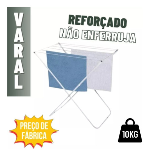 Varal De Chão Slim Apartamento Resistente Portatil Grande