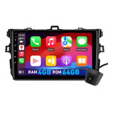 Estéreo 4+64g Carplay Para Toyota Corolla 2009-2013 Gps Rds