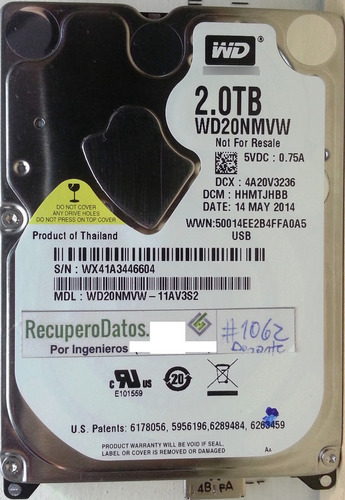 Western Digital Wd20nmvw-11av3s2 2tb - 1767 Recuperodatos